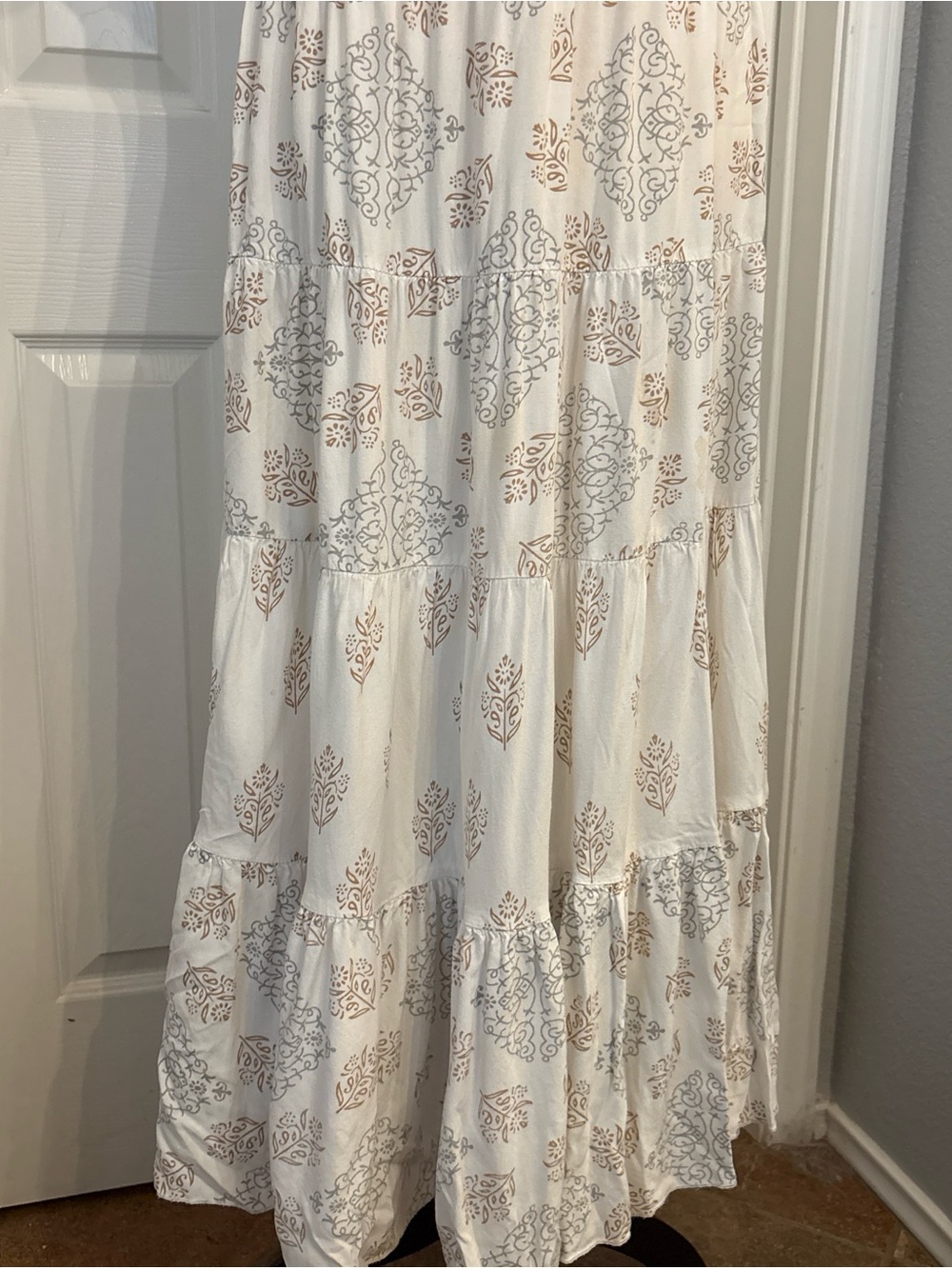 Sundance Cream Maxi Dress with Gold Botanical Print - Picture 6 of 8